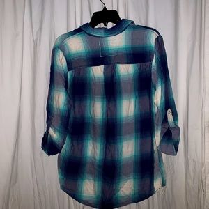 Arizona jeans, plaid shirt, women’s size large
